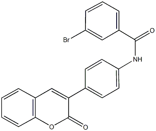 3-bromo-N-[4-(2-oxo-2H-chromen-3-yl)phenyl]benzamide Struktur