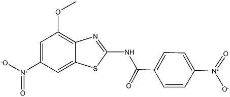 4-nitro-N-{6-nitro-4-methoxy-1,3-benzothiazol-2-yl}benzamide Struktur