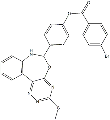 4-[3-(methylsulfanyl)-6,7-dihydro[1,2,4]triazino[5,6-d][3,1]benzoxazepin-6-yl]phenyl 4-bromobenzoate Struktur