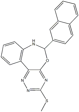 3-(methylsulfanyl)-6-(2-naphthyl)-6,7-dihydro[1,2,4]triazino[5,6-d][3,1]benzoxazepine Struktur