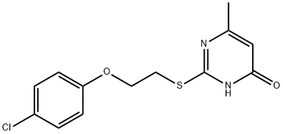 2-{[2-(4-chlorophenoxy)ethyl]sulfanyl}-6-methyl-4(1H)-pyrimidinone Struktur