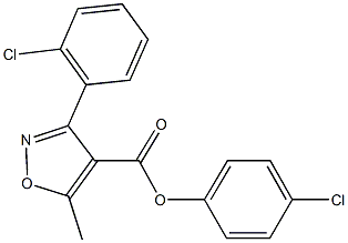 4-chlorophenyl 3-(2-chlorophenyl)-5-methyl-4-isoxazolecarboxylate Struktur