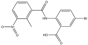 5-bromo-2-({3-nitro-2-methylbenzoyl}amino)benzoic acid Struktur