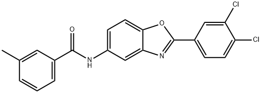 N-[2-(3,4-dichlorophenyl)-1,3-benzoxazol-5-yl]-3-methylbenzamide Struktur