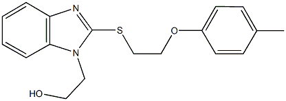 2-(2-{[2-(4-methylphenoxy)ethyl]sulfanyl}-1H-benzimidazol-1-yl)ethanol Struktur