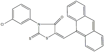 5-(9-anthrylmethylene)-3-(3-chlorophenyl)-2-thioxo-1,3-thiazolidin-4-one Struktur