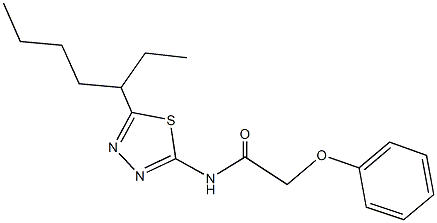 N-[5-(1-ethylpentyl)-1,3,4-thiadiazol-2-yl]-2-phenoxyacetamide Struktur