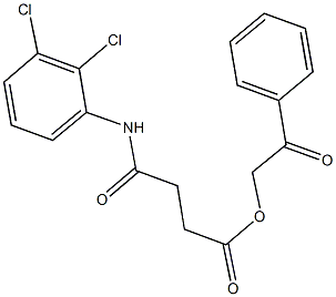 2-oxo-2-phenylethyl 4-(2,3-dichloroanilino)-4-oxobutanoate Struktur