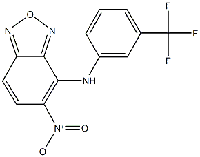 5-nitro-4-[3-(trifluoromethyl)anilino]-2,1,3-benzoxadiazole Struktur