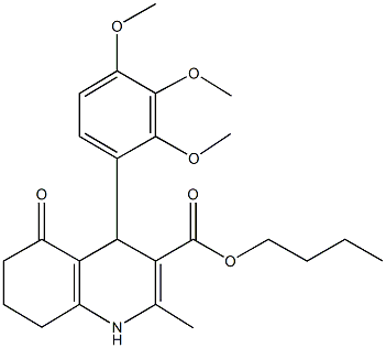 butyl 2-methyl-5-oxo-4-(2,3,4-trimethoxyphenyl)-1,4,5,6,7,8-hexahydro-3-quinolinecarboxylate Struktur