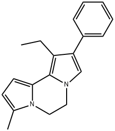 1-ethyl-8-methyl-2-phenyl-5,6-dihydrodipyrrolo[1,2-a:2,1-c]pyrazine Struktur