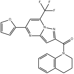 1-{[5-(2-furyl)-7-(trifluoromethyl)pyrazolo[1,5-a]pyrimidin-2-yl]carbonyl}-1,2,3,4-tetrahydroquinoline Struktur