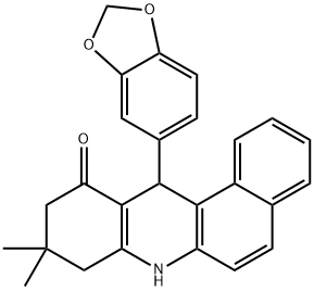 12-(1,3-benzodioxol-5-yl)-9,9-dimethyl-8,9,10,12-tetrahydrobenzo[a]acridin-11(7H)-one Struktur