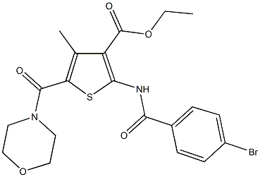 ethyl 2-[(4-bromobenzoyl)amino]-4-methyl-5-(4-morpholinylcarbonyl)-3-thiophenecarboxylate Struktur