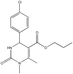 propyl 4-(4-chlorophenyl)-1,6-dimethyl-2-oxo-1,2,3,4-tetrahydro-5-pyrimidinecarboxylate Struktur