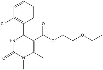 2-ethoxyethyl 4-(2-chlorophenyl)-1,6-dimethyl-2-oxo-1,2,3,4-tetrahydro-5-pyrimidinecarboxylate Struktur