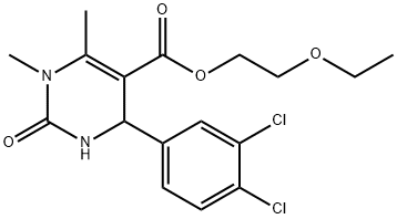 2-ethoxyethyl 4-(3,4-dichlorophenyl)-1,6-dimethyl-2-oxo-1,2,3,4-tetrahydro-5-pyrimidinecarboxylate Struktur