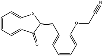 2-(2-{[3-oxo-1-benzothiophen-2(3H)-ylidene]methyl}phenoxy)acetonitrile Struktur