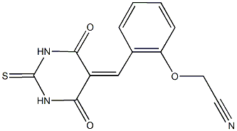 {2-[(4,6-dioxo-2-thioxotetrahydro-5(2H)-pyrimidinylidene)methyl]phenoxy}acetonitrile Struktur