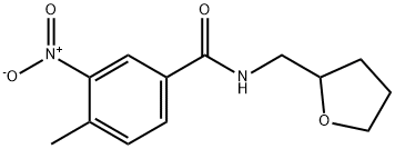 3-nitro-4-methyl-N-(tetrahydro-2-furanylmethyl)benzamide Struktur