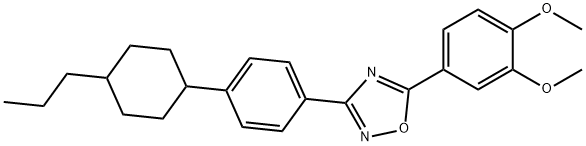 5-(3,4-dimethoxyphenyl)-3-[4-(4-propylcyclohexyl)phenyl]-1,2,4-oxadiazole Struktur