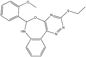 3-(ethylsulfanyl)-6-(2-methoxyphenyl)-6,7-dihydro[1,2,4]triazino[5,6-d][3,1]benzoxazepine Struktur