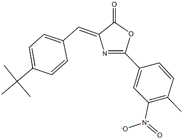 4-(4-tert-butylbenzylidene)-2-{3-nitro-4-methylphenyl}-1,3-oxazol-5(4H)-one Struktur