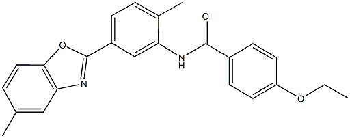 4-ethoxy-N-[2-methyl-5-(5-methyl-1,3-benzoxazol-2-yl)phenyl]benzamide Struktur