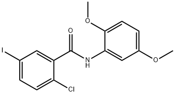 2-chloro-N-(2,5-dimethoxyphenyl)-5-iodobenzamide Struktur