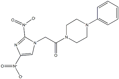 1-({2,4-dinitro-1H-imidazol-1-yl}acetyl)-4-phenylpiperazine Struktur