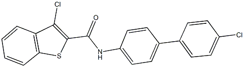 3-chloro-N-(4'-chloro[1,1'-biphenyl]-4-yl)-1-benzothiophene-2-carboxamide Struktur