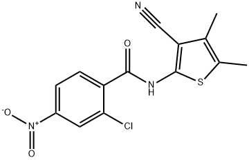 2-chloro-N-(3-cyano-4,5-dimethyl-2-thienyl)-4-nitrobenzamide Struktur