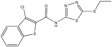 3-chloro-N-[5-(ethylsulfanyl)-1,3,4-thiadiazol-2-yl]-1-benzothiophene-2-carboxamide Struktur