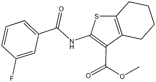 methyl 2-[(3-fluorobenzoyl)amino]-4,5,6,7-tetrahydro-1-benzothiophene-3-carboxylate Struktur