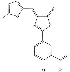 2-{4-chloro-3-nitrophenyl}-4-[(5-methyl-2-furyl)methylene]-1,3-oxazol-5(4H)-one Struktur