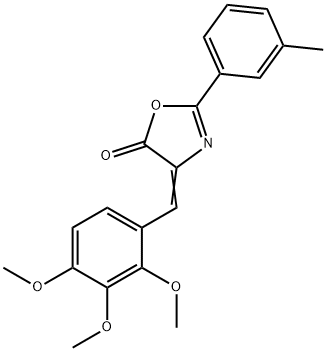 2-(3-methylphenyl)-4-(2,3,4-trimethoxybenzylidene)-1,3-oxazol-5(4H)-one Struktur