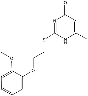 2-{[2-(2-methoxyphenoxy)ethyl]sulfanyl}-6-methyl-4(1H)-pyrimidinone Struktur