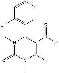 4-(2-chlorophenyl)-5-nitro-1,3,6-trimethyl-3,4-dihydro-2(1H)-pyrimidinone Struktur