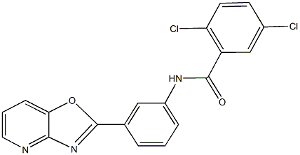 2,5-dichloro-N-(3-[1,3]oxazolo[4,5-b]pyridin-2-ylphenyl)benzamide Struktur