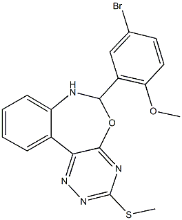 4-bromo-2-[3-(methylsulfanyl)-6,7-dihydro[1,2,4]triazino[5,6-d][3,1]benzoxazepin-6-yl]phenyl methyl ether Struktur