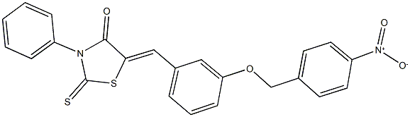 5-[3-({4-nitrobenzyl}oxy)benzylidene]-3-phenyl-2-thioxo-1,3-thiazolidin-4-one Struktur