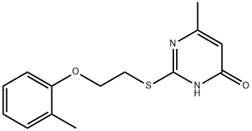 6-methyl-2-{[2-(2-methylphenoxy)ethyl]sulfanyl}-4(1H)-pyrimidinone Struktur