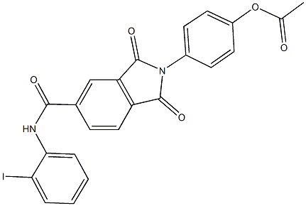 4-{5-[(2-iodoanilino)carbonyl]-1,3-dioxo-1,3-dihydro-2H-isoindol-2-yl}phenyl acetate Struktur