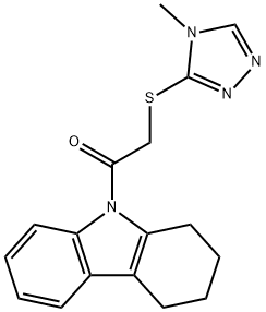 9-{[(4-methyl-4H-1,2,4-triazol-3-yl)sulfanyl]acetyl}-2,3,4,9-tetrahydro-1H-carbazole Struktur