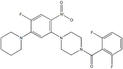 1-(2,6-difluorobenzoyl)-4-[4-fluoro-2-nitro-5-(1-piperidinyl)phenyl]piperazine Struktur