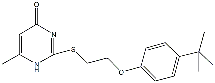 2-{[2-(4-tert-butylphenoxy)ethyl]sulfanyl}-6-methyl-4(1H)-pyrimidinone Struktur