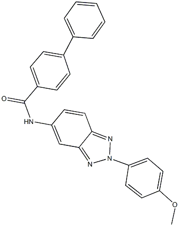 N-[2-(4-methoxyphenyl)-2H-1,2,3-benzotriazol-5-yl][1,1'-biphenyl]-4-carboxamide Struktur