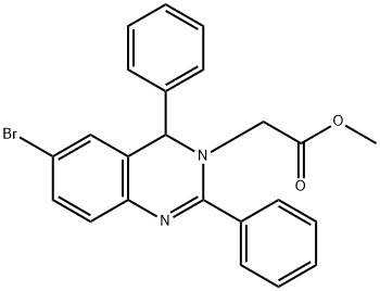 methyl (6-bromo-2,4-diphenyl-3(4H)-quinazolinyl)acetate Struktur