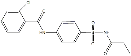 2-chloro-N-{4-[(propionylamino)sulfonyl]phenyl}benzamide Struktur