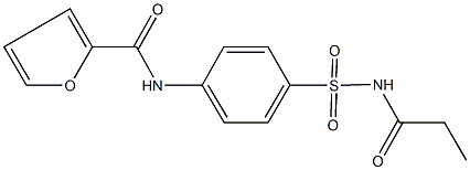 N-{4-[(propionylamino)sulfonyl]phenyl}-2-furamide Struktur